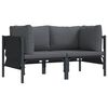 vidaXL Udend&oslash;rs M&oslash;bler med pude 2 Stk Antracit 80 x 80 x 71 cm St&aring;l