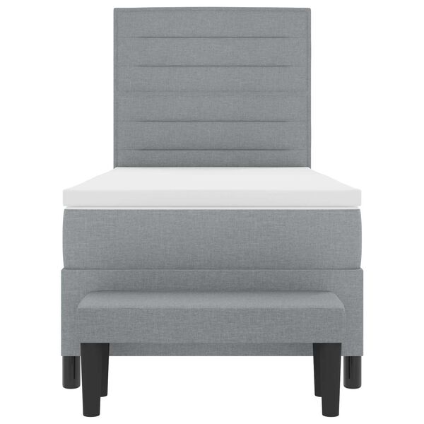 vidaXL Box spring seng med madras Lysegr&aring; 80 x 200 cm Stof