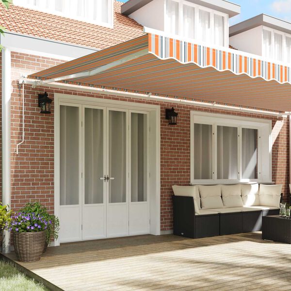 vidaXL Utrækkelig Markise Flerfarvet 600 × 300 cm Stof og stål