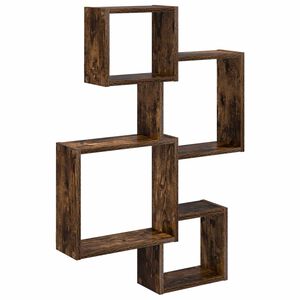 vidaXL V&aelig;g Kub Hylder V&aelig;gmonteret R&oslash;get eg 64 x 13,5 x 91,5 cm