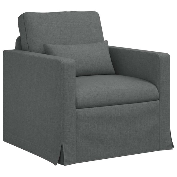 vidaXL Sofa S&aelig;t 2 pcs M&oslash;rkegr&aring; 139 x 78 x 80 cm Stof
