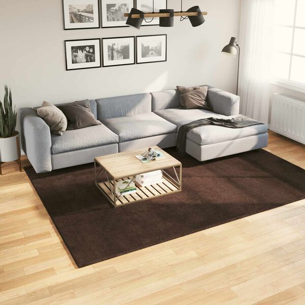 vidaXL Omr&aring;det&aelig;pper Rektangul&aelig;r HUARTE Brun 280 x 200 cm Polyester
