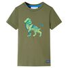 T-shirt til b&oslash;rn str. 140 kakifarvet
