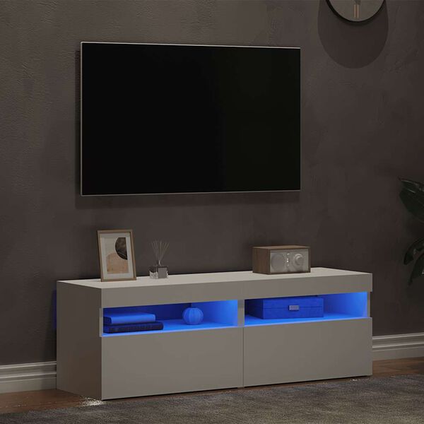 vidaXL tv-borde med LED-lys 2 stk. 60x35x40 cm hvid