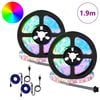vidaXL LED Strip 2 pcs Sort og Gennemsigtig 950 mm Kobber og plastik