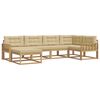 vidaXL Udend&oslash;rs sofagruppe 5 stk. Hvid og Beige Polyester