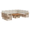 vidaXL Havesofa S&aelig;t 11 stk. Naturlig og Creme Hvid polyrattan