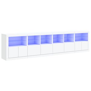 vidaXL sk&aelig;nk med LED-lys 283x37x67 cm hvid