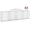vidaXL buede gabionkurve 4 stk. 300x30x80/100 cm galvaniseret jern