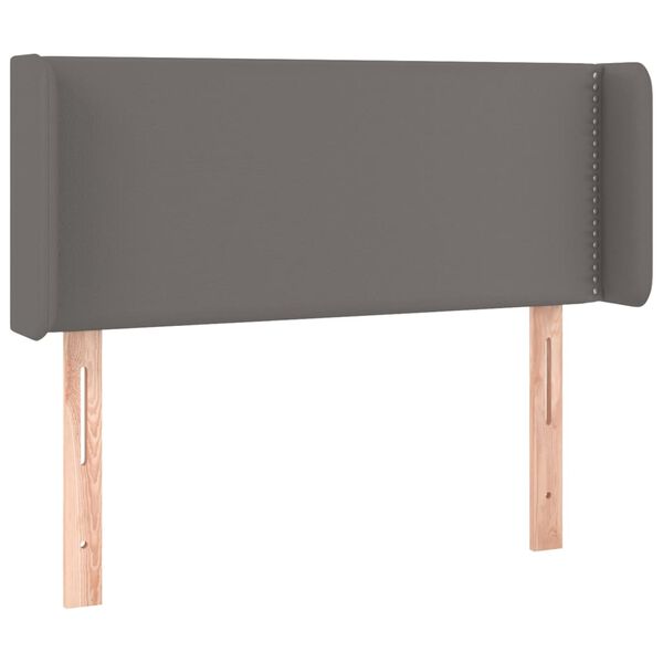 vidaXL sengegavl med LED-lys 83x16x78/88 cm kunstl&aelig;der gr&aring;