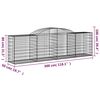vidaXL buede gabionkurve 5 stk. 300x50x80/100 cm galvaniseret jern