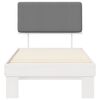 vidaXL Sengestel med Polstret Hovedgavl Lysegr&aring; 90 x 190 cm