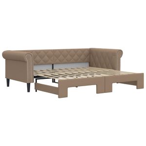 vidaXL daybed med udtr&aelig;k 90x200 cm kunstl&aelig;der cappuccinofarvet