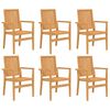 vidaXL stabelbare havestole 6 stk. 56,5x57,5x91 cm massivt teaktr&aelig;