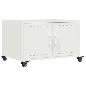 vidaXL sofabord 68x50x43,5 cm st&aring;l hvid