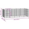 vidaXL udendørs hundebur 12,1 m² stål