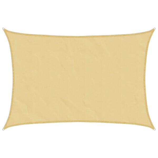 vidaXL solsejl 3x2 m 100 % polyesterstof sandfarvet