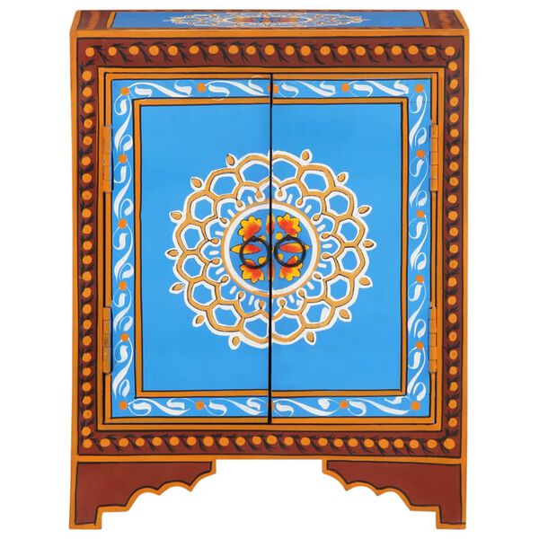 vidaXL h&aring;ndmalet sengeskab 40x30x50 cm massivt mangotr&aelig;