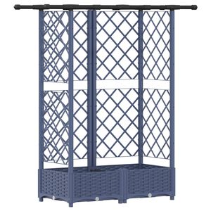 vidaXL H&aelig;vet Bed med Trellis og Tag Gr&aring; 124 x 40 x 121 cm PP