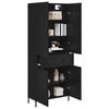 vidaXL Highboard med skuffe Sort eg 69,5 x 34 x 180 cm Konstrueret tr&aelig;