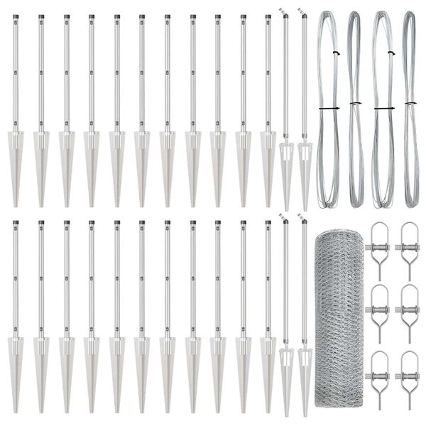 vidaXL Hegnsp&aelig;l S&oslash;lv 50 x 0,5 m (25 mm mesh) St&aring;l