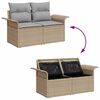 vidaXL Havesofa S&aelig;t med opbevaring 6 pcs Beige polyrattan