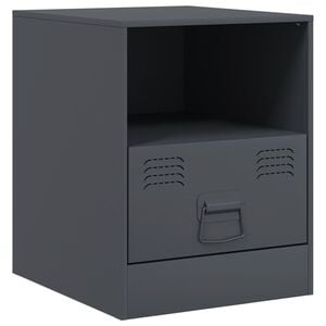 vidaXL sengebord 34,5x39x44 cm st&aring;l antracitgr&aring;