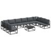 vidaXL Havesofa S&aelig;t 11 stk. Sort Aluminium