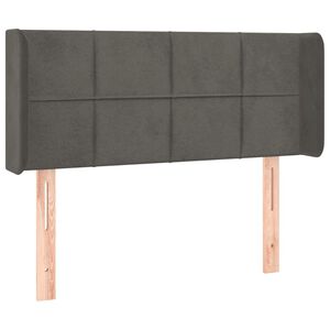 vidaXL sengegavl med kanter 83x16x78/88 cm fl&oslash;jl m&oslash;rkegr&aring;