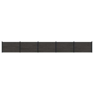 vidaXL Hegnspanel 5 pcs WPC og Aluminium Sort