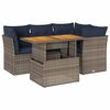 vidaXL sofas&aelig;t 5 dele med hynder polyrattan gr&aring;