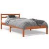 vidaXL sengeramme uden madras 90x200 cm massivt fyrretr&aelig; gyldenbrun