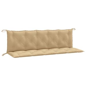 vidaXL hynder til haveb&aelig;nk 2 stk. 180x50x7 cm stof meleret beige