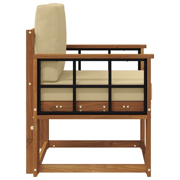 vidaXL Udend&oslash;rs sofa Soli Akacietr&aelig; og polyester Naturfarvet