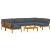 vidaXL Sofa S&aelig;t med pude Ensfarvet 6 pcs Antracit Massivt Akacietr&aelig;