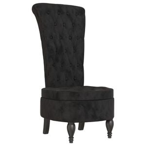 vidaXL stol med h&oslash;j ryg knapdesign velour sort