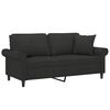 vidaXL 2-personers sofa med puder og hynder 140 cm stof sort