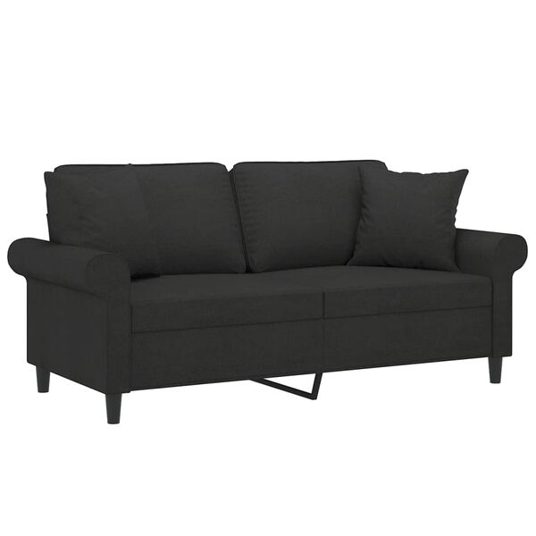 vidaXL 2-personers sofa med puder og hynder 140 cm stof sort