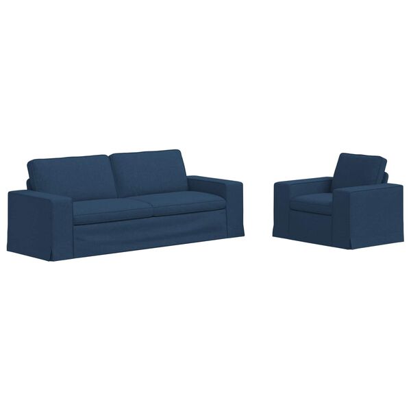 vidaXL Sofa 2 pcs Bl&aring; 182 x 80 x 82 cm Stof