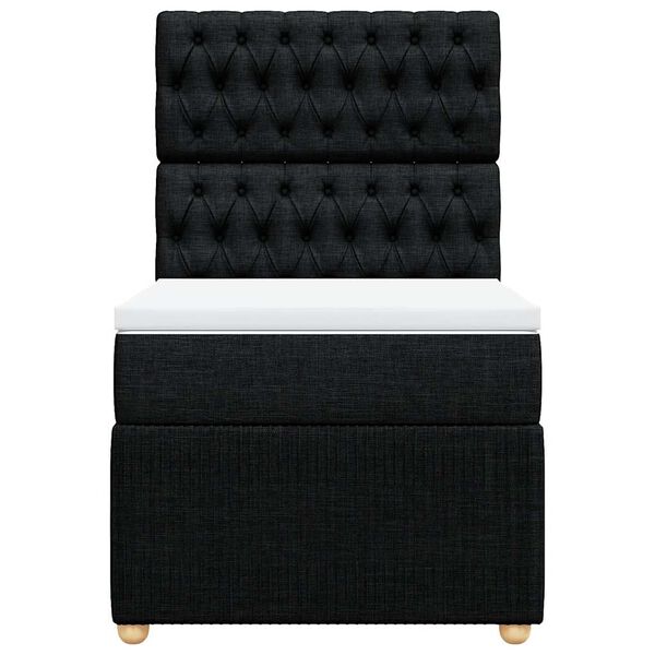 vidaXL kontinentalseng med madras 100x200 cm stof sort