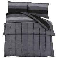 vidaXL sengetøj 135x200 cm bomuld mørkegrå