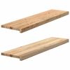 vidaXL vindueskarme 2 stk ubehandlet 100x25x2 cm massivt egetr&aelig;