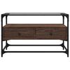 vidaXL tv-bord med glasplade 80x35x51 cm konstrueret tr&aelig; brun eg