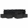 vidaXL Havesofa S&aelig;t 7 stk. Sort polyrattan