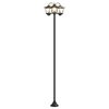 vidaXL 3-hoved lampepost with LED Bulb Sort 16 x 16 x 187 cm