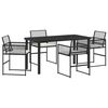 vidaXL Have Spisebordss&aelig;t 5 stk. Sort polyrattan