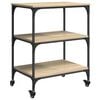vidaXL K&oslash;kkenvogn Sonoma eg 60 x 41 x 76 cm Konstrueret tr&aelig;