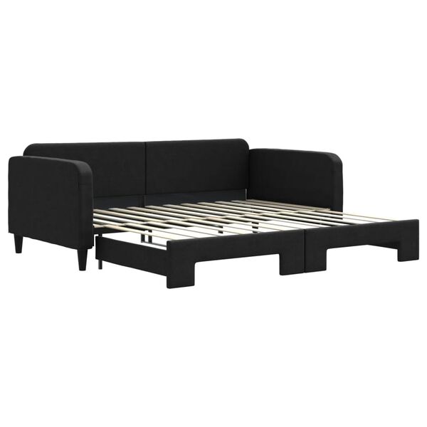 vidaXL daybed med udtr&aelig;k 100x200 cm stof sort