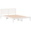 vidaXL Sengestel med hovedgærde Hvid 140 x 220 cm Massiv fyrretræ
