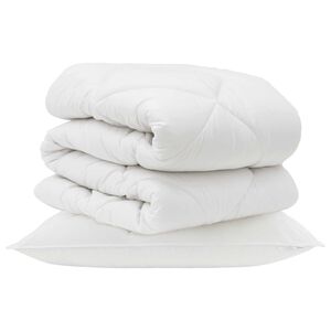 vidaXL Dyne med pude 2 pcs Hvid Microfiber